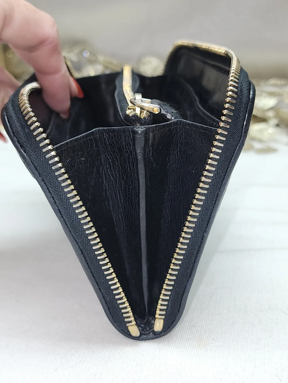 Authentic Miu Miu Nappa Matelasse Lux Full Zip Around Wallet Black WITH COA